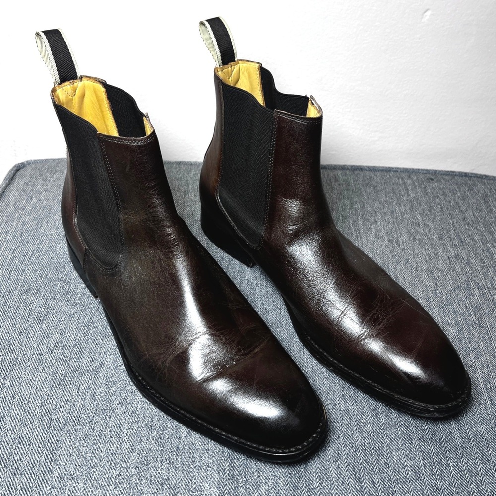 3DM Lifestyle Mens Dark Brown Leather Chelsea Boots UK 8 Goodyear Welted Luxury